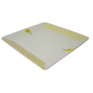 PLATO LLANO CUADRADO VICHY MARGARITA AMARILLO