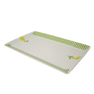 BANDEJA RECTANGULAR RAYAS TULIPAN VERDE