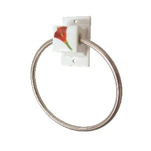 TOALLERO ARO CUBO PORCELANA CALA ROJA