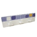PERCHA TRIPLE CUBO CUADROS AZUL