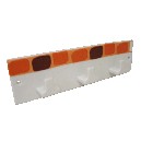 PERCHA TRIPLE CUBO CUADROS NARANJA