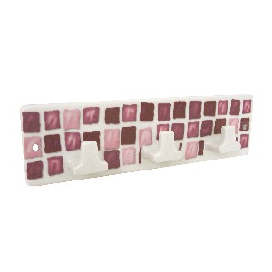 PERCHA TRIPLE CUBO MOSAICO MALVA