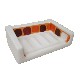 JABONERA PARED CUBO CUADROS NARANJA