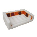 JABONERA PARED CUBO CUADROS NARANJA
