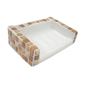 JABONERA PARED CUBO MOSAICO MARRON
