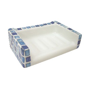 JABONERA PARED CUBO MOSAICO AZUL