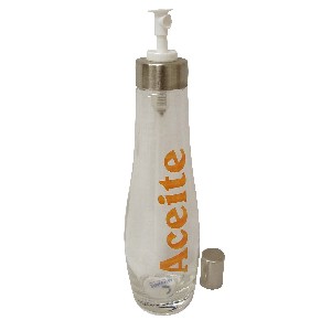 ACEITERA CRISTAL CURVA LETRA NARANJA
