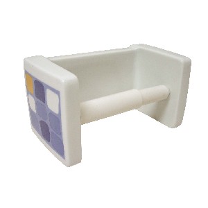 PORTAROLLOS PARED CUBO CUADROS AZUL