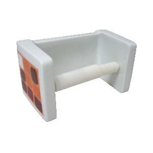 PORTAROLLOS PARED CUBO CUADROS NARANJA