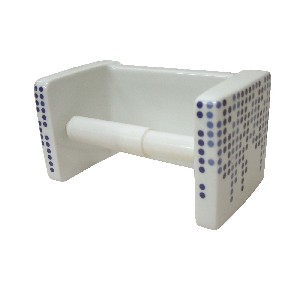 PORTAROLLOS PARED CUBO POMPAS AZULES