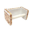 PORTAROLLOS PARED CUBO MOSAICO MARRON