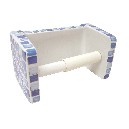 PORTAROLLOS PARED CUBO MOSAICO AZUL