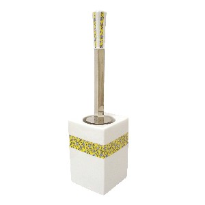 ESCOBILLERO CUBO BAÑO RAMAS AMARILLO