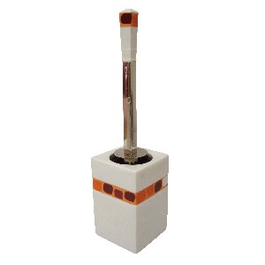 ESCOBILLERO CUBO CUADROS NARANJA