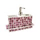JUEGO BAÑO 4 PIEZAS ALAS MOSAICO MALVA