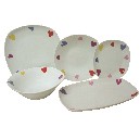 VAJILLA 20 PIEZAS CORAZON COLORES