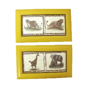 CUADRO DOBLE PEQUEÑO ANIMAL AFRICA SURTIDO