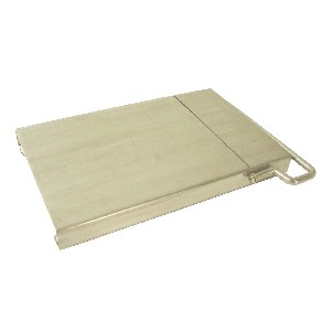 TABLA CORTAQUESO METALICA PLATEADA