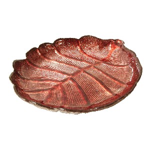 CENTRO CRISTAL FORMA HOJA DORADA
