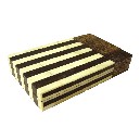 CAJA HUESO MITAD BLANCO NEGRO ESTRIAS