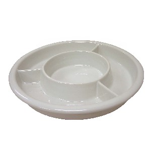 ENTREMESERO REDONDO CERAMICA BLANCO