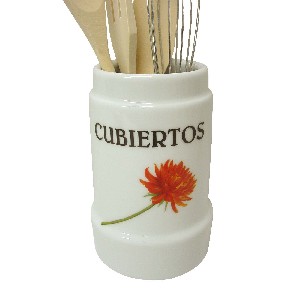CUBERTERO CON CUBIERTOS DALIA ROJA
