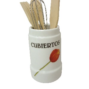CUBERTERO CON CUBIERTOS TULIPAN ROJO