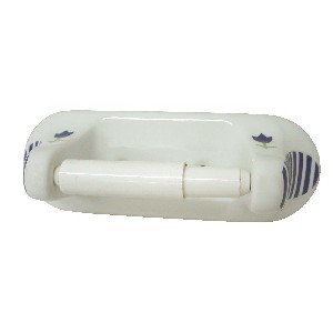PORTAROLLOS BAÑO RAYAS TULIPAN AZUL