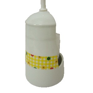 ESCOBILLERO BORDE BAÑO FLOR VICHY AMARILLO