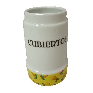 CUBERTERO SIN CUBIERTOS FRUTAS AMARILLO