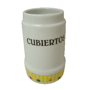 CUBERTERO SIN CUBIERTO FLOR VICHY AMARILLO