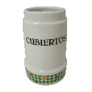 CUBERTERO SIN CUBIERTOS FLOR VICHY VERDE