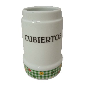 CUBERTERO SIN CUBIERTOS FLOR VICHY VERDE