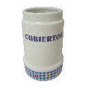CUBERTERO SIN CUBIERTOS FLOR VICHY AAZUL