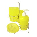 JUEGO BAÑO SOPORTE 4 PIEZAS AMARILLO