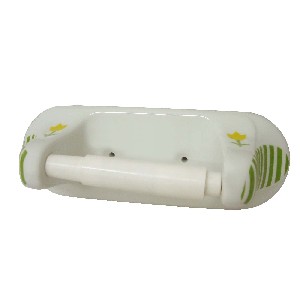 PORTAROLLOS BAÑO RAYAS TULIPAN VERDE