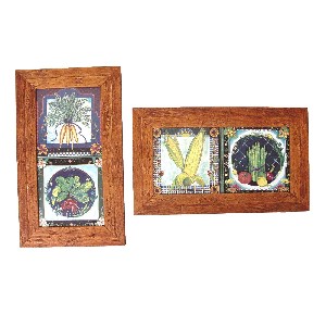 CUADRO ANTIGUO DOBLE HORTALIZAS SURTIDO