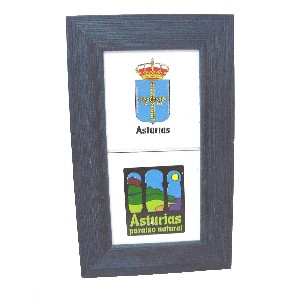 CUADRO PEQUEÑO DOBLE AZUL ASTURIAS