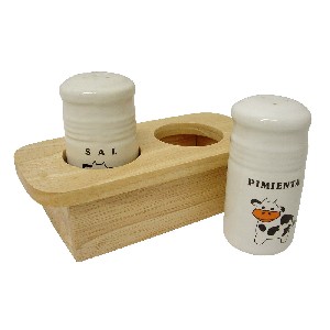 JUEGO SAL Y PIMIENTA MADERA VACA