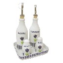 JUEGO VINAGRERAS RAYAS TULIPAN AZUL