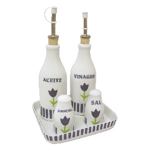 JUEGO VINAGRERAS RAYAS TULIPAN AZUL