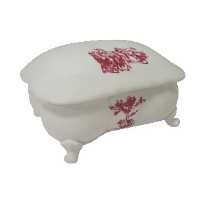 JOYERO OVALADO PORCELANA CLASICO ROJ