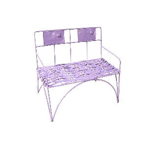 SILLA DOBLE MIMBRE Y ALAMBRE LILA
