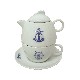 TAZA PLATO TETERA 180ML MOTIVOS MARINO