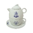 TAZA PLATO TETERA 180ML MOTIVOS MARINO
