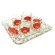 JUEGO 4 CHUPITOS BANDEJA AMAPOLA ROJA