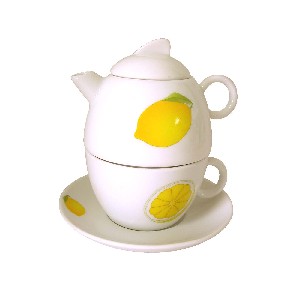 TAZA PLATO TETERA 180ML LIMONES
