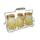 SOPORTE 3 BOTES CROMADO VICHY AMARILLO