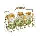SOPORTE 3 BOTES CROMADO VICHY VERDE