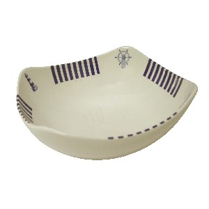 BOWL REDONDO PICOS MOTIVOS MARINOS RAYAS AZUL